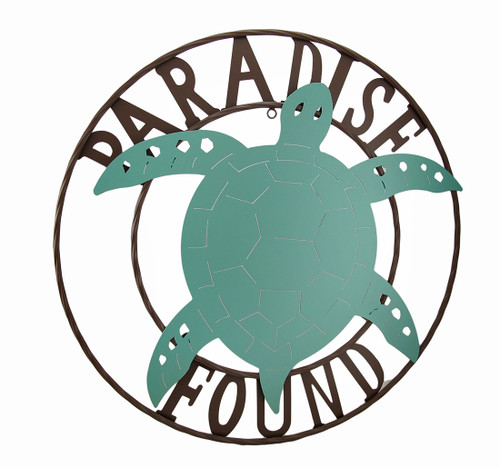 Paradise Found Sea Turtle Metal Wall Hanging Main image