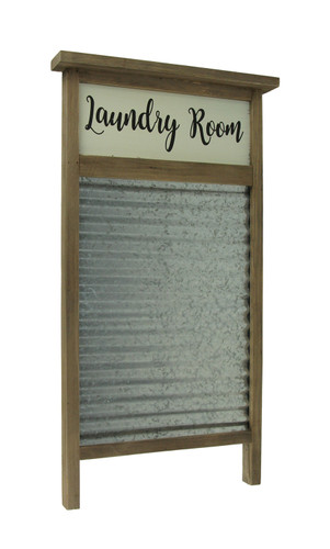 Wood and Metal Vintage Washboard Laundry Room Wall Hanging Main image