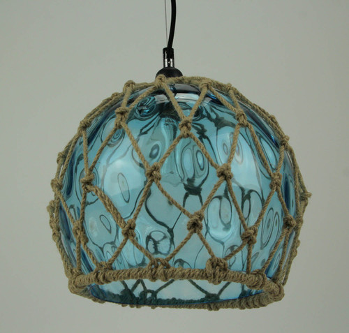 Glass Rope Wrapped Pendant Light Coastal Ceiling Lamp Additional image