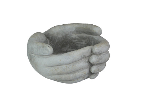 5.75 Inch Helping Hands Indoor/Outdoor Concrete Mini Pot Planter / Candle Holder Main image