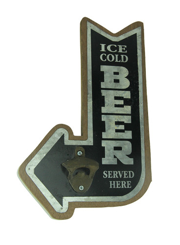 Ice Cold Beer Pointing Arrow Wall Mounted Bottle Opener Main image