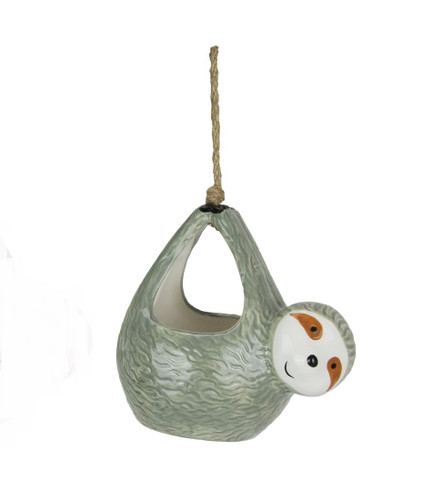 Adorable Ceramic Sloth Hanging Mini Planter Great For Succulents Main image