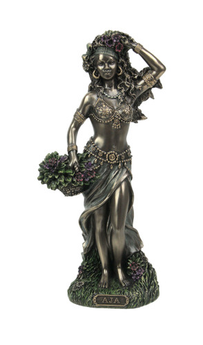 Bronzed Finish Aja Orisha of Forest and Herbs Statue 8.5 Inches Tall Main image