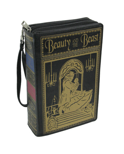 Black Vinyl Beauty and the Beast Book Handbag Novelty Clutch Purse Crossbody Bag Main image