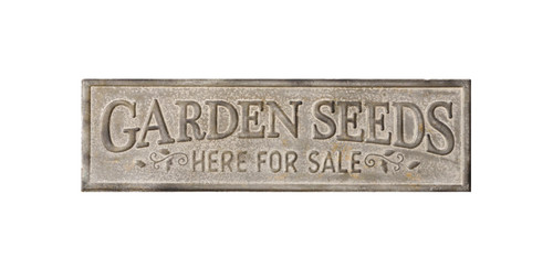 Weathered Finish Garden Seeds Metal Wall Sign 24 X 7 Inches Farmhouse Decor Main image
