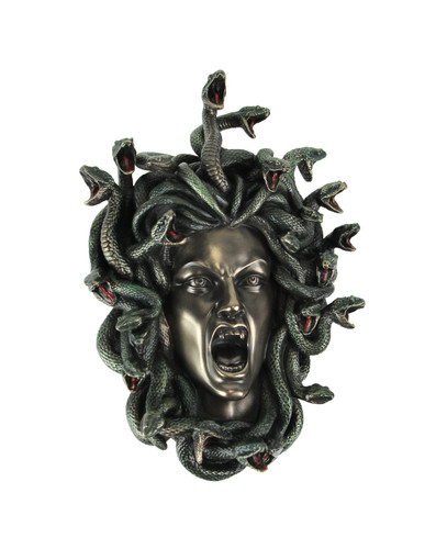 Head of Medusa the Greek Gorgon Serpent Bronze Finish Wall Sculpture Main image