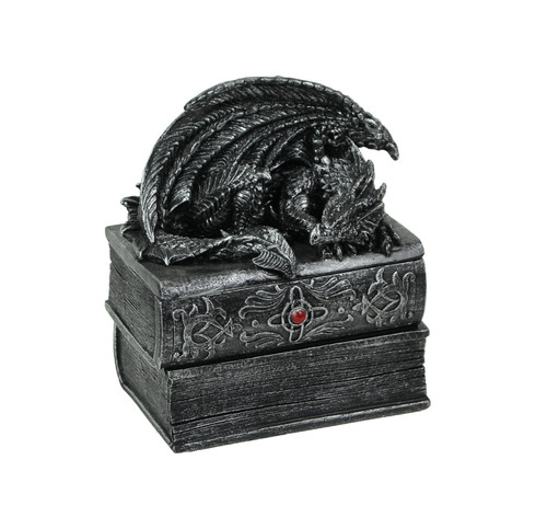 Do Not Disturb Stone Finish Sleeping Dragon Lidded Trinket Box Main image