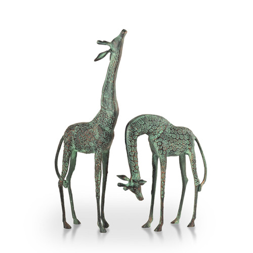 SPI Home Verdigris Finish Cast Aluminum Treetopper Giraffes Garden Sculpture Main image