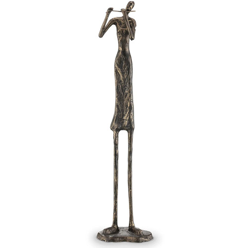 SPI Home Cast Aluminum Fabulous Flutist Abstract Statue Figure Additional image