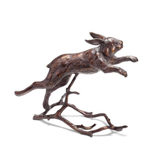 SPI Home Cast Iron Running Bunny Garden Sculpture 15.5 Inches Long Main image