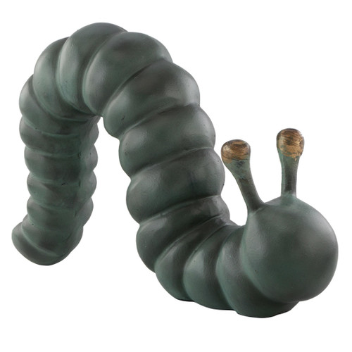 SPI Home Cast Aluminum Snack Seeker Inchworm Garden Sculpture 16.5 Inches Long Main image