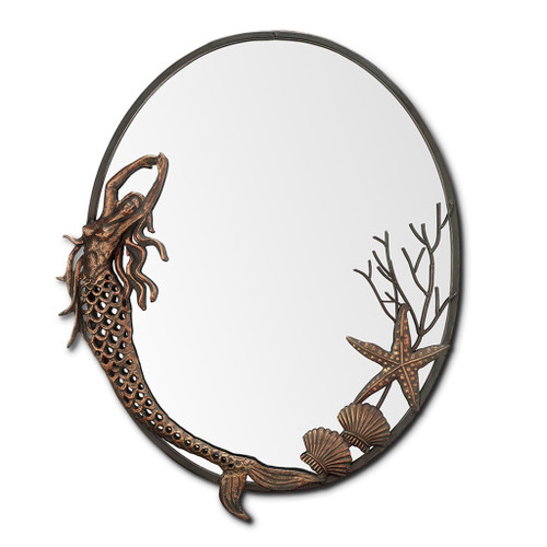 SPI Home Cast Iron Framed Mermaid Oval Mirror 26 X 21 Main image