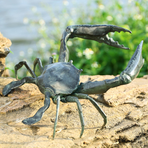 SPI Home Cast Aluminum Pinchy Crab Garden Sculpture 10 Inches High Main image