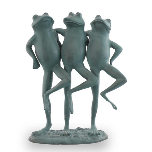 SPI Home Dancing Frog Trio Cast Aluminum Garden Sculpture 18.5 Inches High Main image