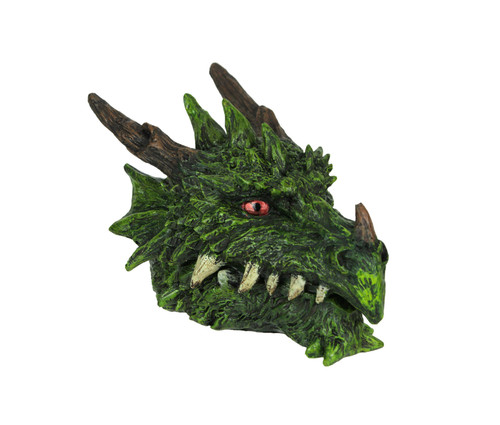 Hand Painted Green Dragon Head Treasure / Trinket Box 6.5 Inches Long Main image