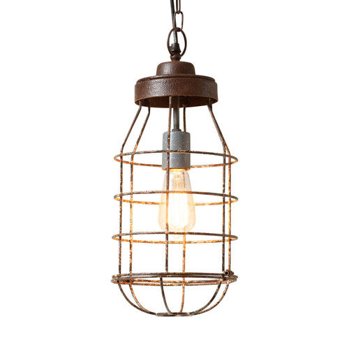 Irvins Country Tinware Industrial Cage Light Pendant Main image