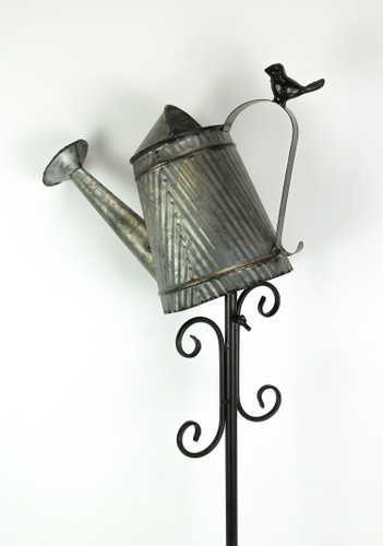 Metal Outdoor Decorative Garden Stake Watering Can Birdhouse Yard Decor Art Additional image