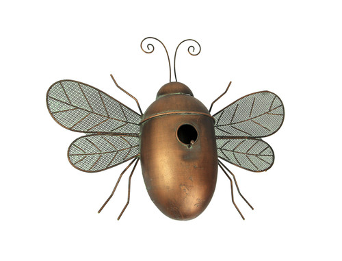 Rustic Metal Honey Bee Bird House Decorative Garden Decor Yard Tree Hanging Home Main image