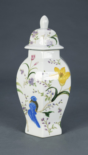 AA Importing Birds and Flowers Hexagonal Ginger Jar with Lid Main image