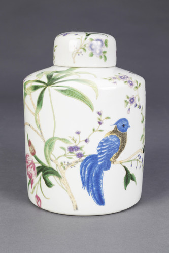 AA Importing Birds and Flowers Cylindrical Jar with Lid Main image