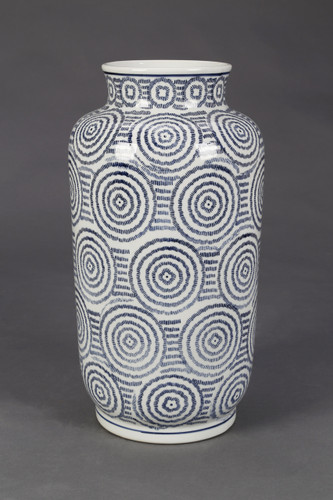 AA Importing Blue and White Circles Porcelain Vase Main image