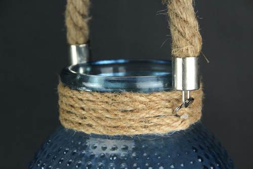 Set of 2 Hobnail Beaded Glass 6.5 Inch Tealight Candle Lanterns Additional image