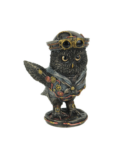Bronze Finish Dixie Cup Steampunk Submarine Sailor Owl Statue Main image