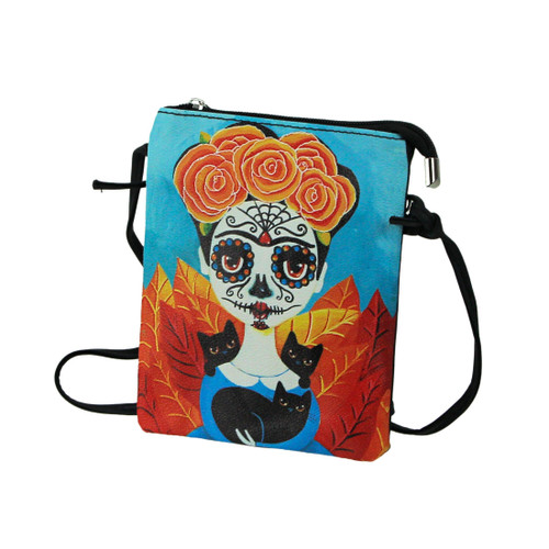 Day of the Dead Sugar Skull Mexican Woman Zippered Crossbody Bag Main image