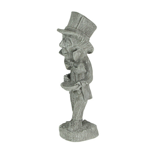 Mad Hatter Alice in Wonderland Light Gray Finish Statue 19 in-CEMENT Additional image