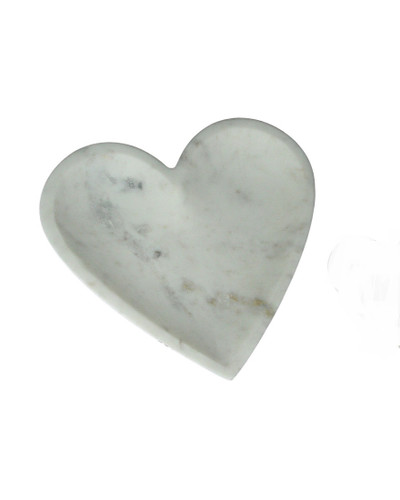Marble Finish Decorative Ceramic Heart-Shaped Dish Main image