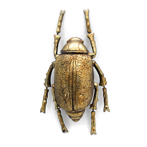 10 Inch Resin Gold Beetle Painted Sculpture Wall Art Home Decor Hanging Statue Main image