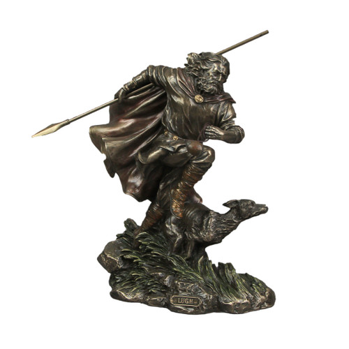 Lugh Irish God Of the Sun and Thunderstorms Bronze Finished Statue 8.5 Inches Main image
