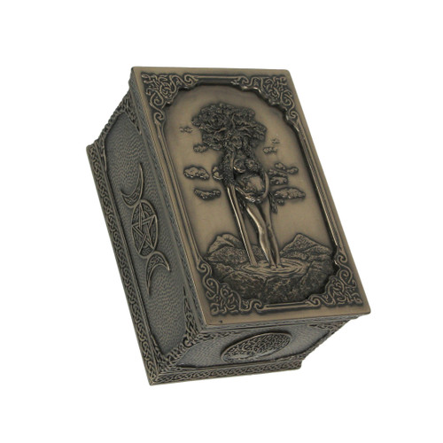 Gaia Greek Mother Earth Goddess Bronze Finished Trinket Box Main image