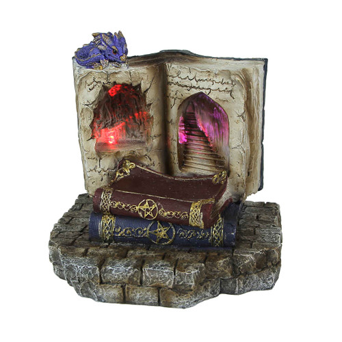 Resin Magic Book LED Sculpture Decorative Accent Light Resting Dragon Figurine Main image