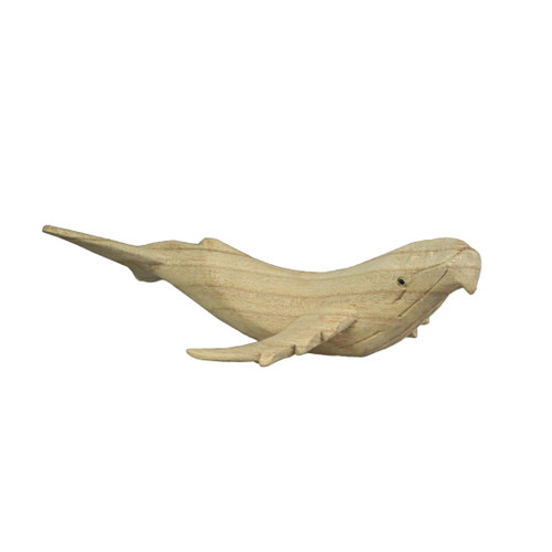 8 Inch Hand Carved Whale Wooden Sculpture Decorative Figurine Beach Home Decor Main image