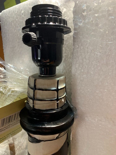 Cape Hatteras Black and White Striped Lighthouse Lamp Base Additional image