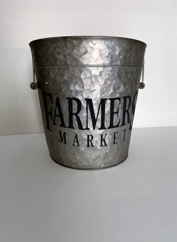 Galvanized Metal Decorative Vintage Farmers Market Pail Main image