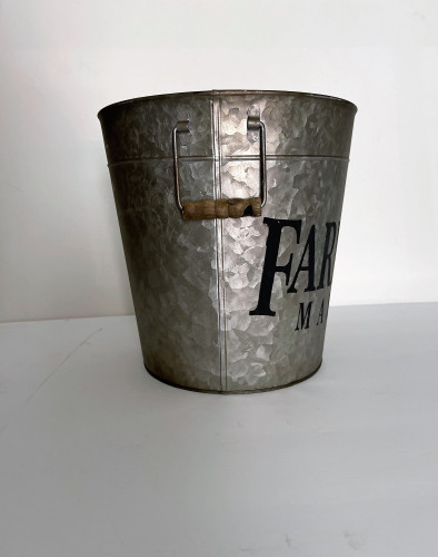 Galvanized Metal Decorative Vintage Farmers Market Pail Additional image