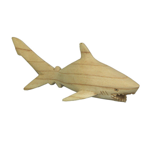 8 Inch Hand Carved Shark Wooden Sculpture Decorative Figurine Beach Home Decor Additional image