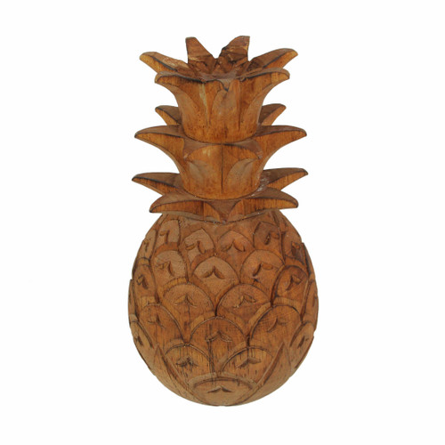 Hand Carved Pineapple Tabletop Statue Décor 9.75 Inches High Main image