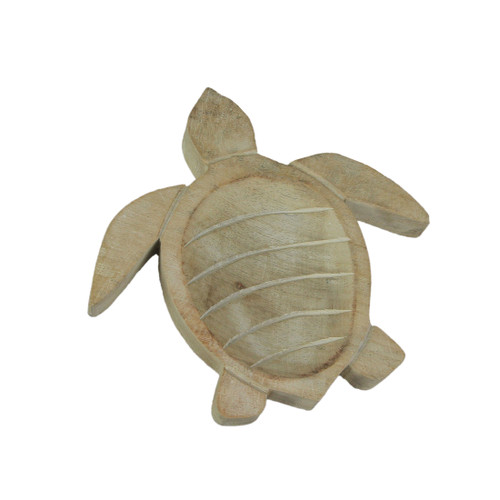 Hand Carved Wooden Sea Turtle Decorative Bowl 8 Inch Main image