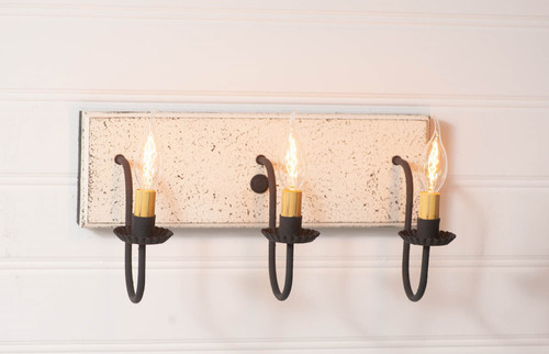 Irvins Country Tinware 3 Light Vanity Light in Vintage White Additional image