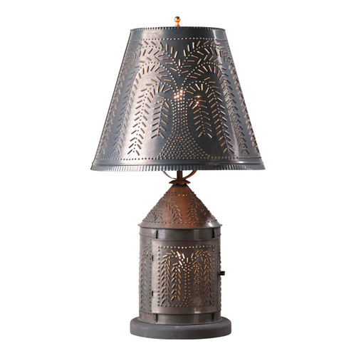 Irvins Country Tinware Fireside Lamp with Willow Shade in Kettle Black Main image