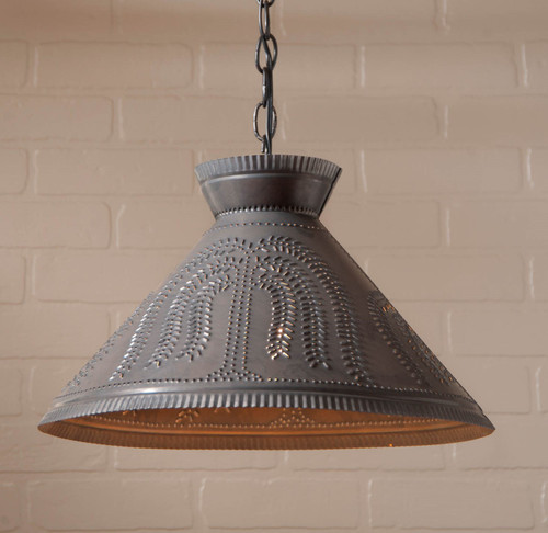 Irvins Country Tinware Roosevelt Shade Light with Willow in Kettle Black Additional image