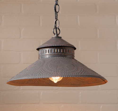 Irvins Country Tinware Shopkeeper Shade Light with Reg Star in Kettle Black Additional image