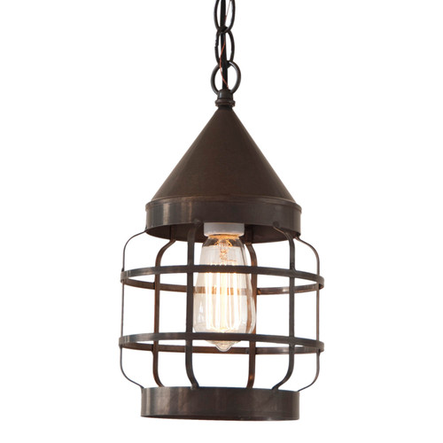 Irvins Country Tinware Round Hanging Strap Light in Kettle Black Main image