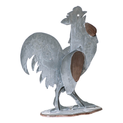 Irvins Country Tinware Metal Rooster in Weathered Zinc Main image