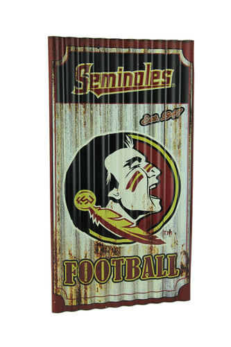 Florida State Seminoles Football Weathered Finish Corrugated Metal Sign Main image