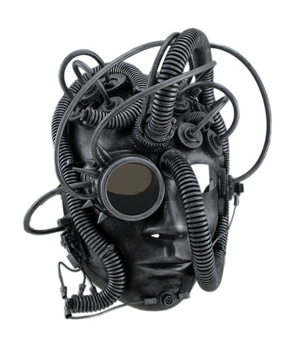 Man Droid Full Face Steampunk Cyborg Mask w/Goggle Main image