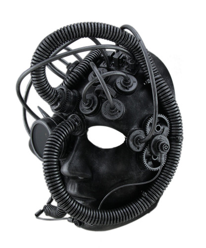 Man Droid Full Face Steampunk Cyborg Mask w/Goggle Additional image